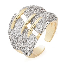 Кольца-манжеты из латуни с микропаве из прозрачного кубического циркония для женщин и мужчин STAS-I109-03GP