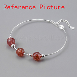 Браслеты из стерлингового серебра 925 пробы с родиевым покрытием BJEW-G681-01B-P