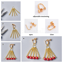 Латунные клипсы серьги KK-CN0001-33