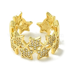 Открытые манжеты из латуни с микропаве кубический цирконий&nbsp;RJEW-K256-25G