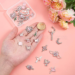Anhänger- und Verbindungsstück-Sets aus Legierungsharz und Glas&nbsp;DIY-PH0034-79