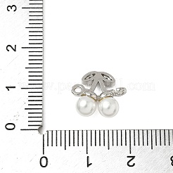 Подвески-коннекторы из латуни с микропаве из кубического циркония и АБС-пластика с имитацией жемчужно-белой вишни&nbsp;KK-I276-56P-01