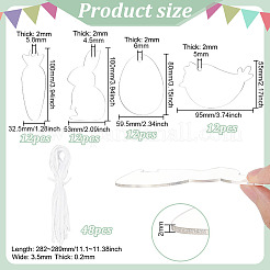 1 комплект прозрачных акриловых пустых больших подвесок для украшения HJEW-BC0001-48