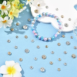 600 шт. 6 стиля ccb пластиковые колпачки для бусин&nbsp;CCB-YW0001-78