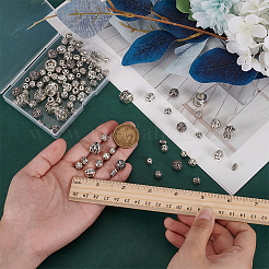 100 шт. 10 стиля тибетских серебряных бусин FIND-FG0003-84