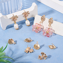 8 шт. 4 стиля сережек-гвоздиков из латуни с прозрачным кубическим цирконием&nbsp;KK-TA0002-61