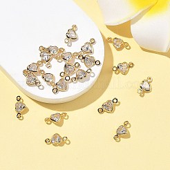 Ciondoli a forma di cuore in ottone con pavé di zirconi cubici trasparenti Shegrace&nbsp;XGRQ2O671-448G