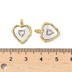 Подвески из нержавеющей стали 304 с розовыми стразами и натуральными белыми ракушками STAS-C134-25G