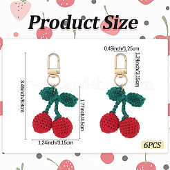 6 шт. вишневая шерстяная вязка подвеска украшения HJEW-CP0001-18G