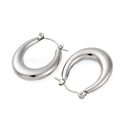 Массивные овальные серьги-кольца из нержавеющей стали 304 EJEW-F283-08P-1