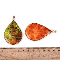 Большие подвески из натурального агата с паве из латуни&nbsp;G-T139-96