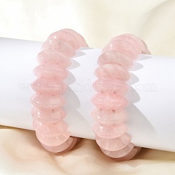 Doppelkegel-Stretcharmbänder aus natürlichen Rosenquarzperlen für Frauen&nbsp;BJEW-C097-05C