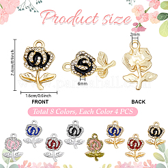 32 шт. подвески из двухцветного сплава со стразами. подвески-цветы&nbsp;FIND-PH0027-15
