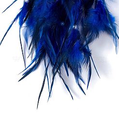 Тканая сетка/паутина ручной работы от сглаза с настенным украшением из перьев HJEW-K035-05