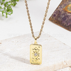 1шт латунные подвески с кубическим цирконием ожерелья&nbsp;NJEW-LP0001-46F-G