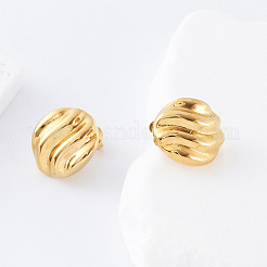 女性用304ステンレススチールスタッドピアス  ラウンド  ゴールドカラー  20x18mm&nbsp;DA0385
