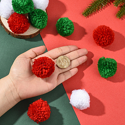 24 шт. 3-цветный шерстяной мягкий помпон&nbsp;DIY-SC0031-30A