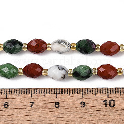 Нити бусин из натурального рубина в цоизите G-T144-21A-01