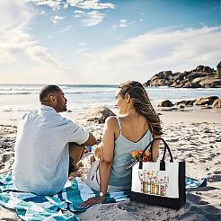 Bolsos de hombro con cremallera estampados de poliéster y algodón&nbsp;ABAG-WH20031-005