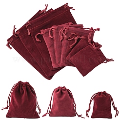 18 шт. 3-х видов прямоугольных бархатных мешочков с завязками TP-FS0001-04C