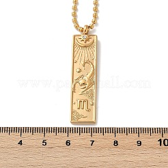 Colliers avec pendentifs rectangulaires en acier inoxydable 304 et zircone cubique transparente pour femmes et hommes&nbsp;NJEW-S435-01G-H