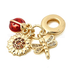 Латунь микропейв кубический цирконий европейские подвески с подвесками&nbsp;KK-Z150-06G-01