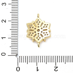 Messing klar Zirkonia Verbinder Schneeflocke Verbinder Charms&nbsp;KK-L229-079G-02