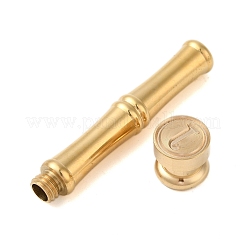 Tête de cachet de cire en laiton doré avec poignée en forme de bâton de bambou&nbsp;STAM-K001-05G-J
