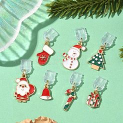 Рождественская тема сплав эмаль подвеска мобильный ремешок HJEW-JM03451