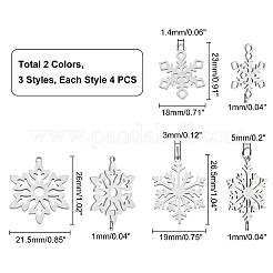 24 шт. 3 подвески в виде снежинок из нержавеющей стали 201 STAS-DC0004-17