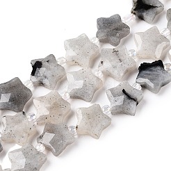 Бусы из натурального серого лабрадорита G-T138-184