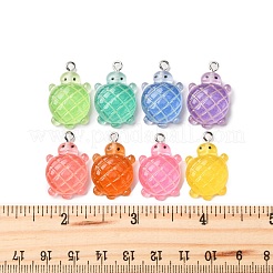 24 шт. 8-цветные градиентные подвески из светящейся смолы&nbsp;RESI-FP0001-42