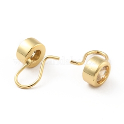 Прозрачные плоские круглые серьги с подвесками из кубического циркония EJEW-B013-18