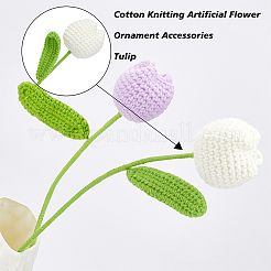 2 stücke 2 farben baumwolle stricken künstliche blume&nbsp;AJEW-FG0001-91