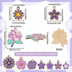 40шт 10 стиля подвески из сплава с эмалью ENAM-SC0005-31