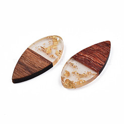 Подвески из прозрачной смолы и ореха RESI-N025-031-A01