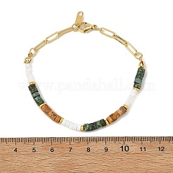 Pulseras de cuentas de jaspe natural y turquesa africana natural (jaspe)&nbsp;BJEW-JB14427