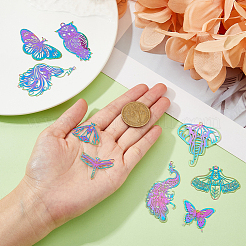 54 шт. 9 стиля ионного покрытия (IP) 201 филигранные подвески из нержавеющей стали STAS-DC0014-74