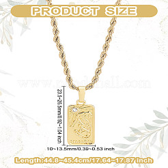 Colliers pendentifs en laiton avec zircone cubique 1 pièce&nbsp;NJEW-LP0001-46C-G
