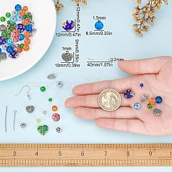 DIY-Set zur Herstellung von Ohrringen aus Millefiori-Glasperlen&nbsp;DIY-SC0018-55