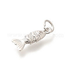 ラックメッキ天然宝石魚チャーム  真鍮のセッティングと丸カン付き  長持ちメッキ  鉛フリー＆カドミウムフリー  プラチナ  15x6.5x2.5mm  穴：3.5mm&nbsp;KK-L225-013P