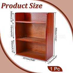 Support de rangement de bureau en bois à 3 niveau&nbsp;AJEW-WH0410-358
