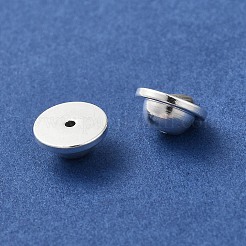 真鍮のスタッドピアスのパーツ  カドミウムフリー＆鉛フリー  ラウンド  銀  8x4mm  穴：1mm&nbsp;FIND-Z039-10A-S