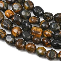 Brins de perles d'œil de tigre bleu jaune naturel teinté&nbsp;GG-CBA787B-A25
