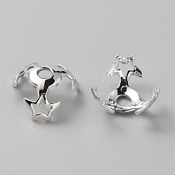 中空アクリルビーズキャップ  銀  16x10mm  穴：3.2mm&nbsp;DIY-WH20002-29S
