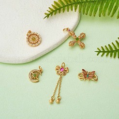 4шт латунные подвески с кубическим цирконием&nbsp;JX207A