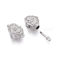 Messingmikropavé mit klaren Zirkonia-Kastenverschlüssen&nbsp;KK-Q074-07P