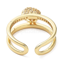 Открытые манжеты с подвесками в виде сердца с кубическим цирконием RJEW-M154-02G