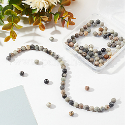 2 нити круглых бусин из натуральной полихромной яшмы/камня пикассо/яшмы пикассо&nbsp;G-OC0002-72