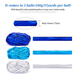 3 шт. 3-х цветная блестящая полиэстеровая лента OCOR-MB0001-01G